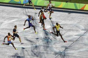 Bolt na final dos 200m. 